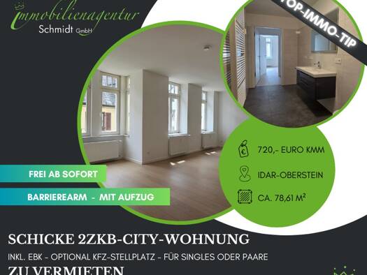 Wohnung zur Miete 720 € 2 Zimmer 78,6 m² 1. Geschoss Idar-Oberstein 55743
