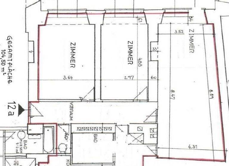 Wohnung zur Miete 1.986 € 3 Zimmer 104,5 m² 3. Geschoss frei ab 01.04.2026 Wien 1010