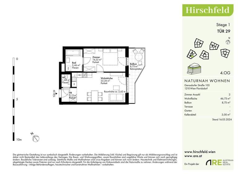 Wohnung zum Kauf - Erstbezug provisionsfrei 290.000 € 2 Zimmer 46,8 m² 4. Geschoss Wien 1210