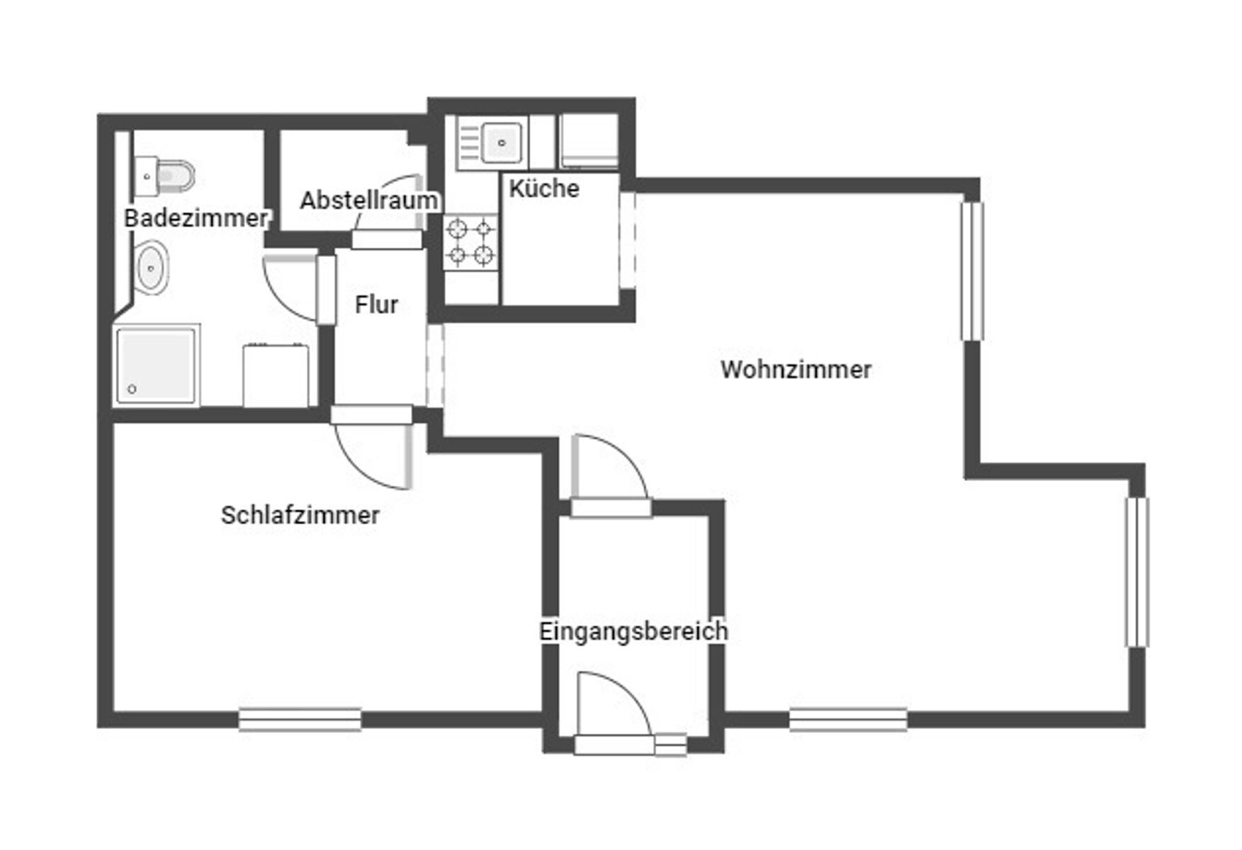 Wohnung zum Kauf 99.768 € 2 Zimmer 54,2 m²<br/>Wohnfläche EG<br/>Geschoss Erfde 24803