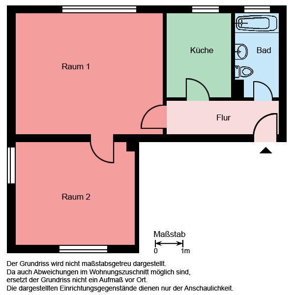 Wohnung zur Miete 399 € 2 Zimmer 46 m²<br/>Wohnfläche EG<br/>Geschoss Am Huchtert 11 Herbede - Ort Witten 58456