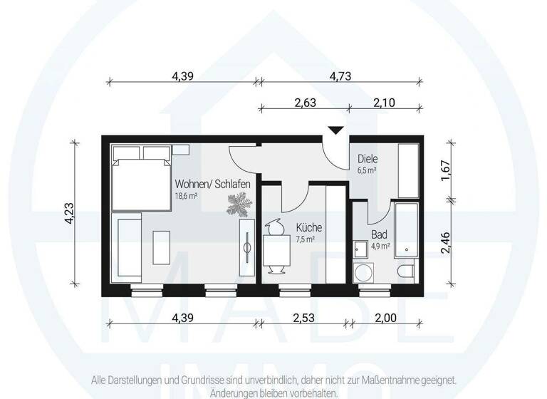 Studio zur Miete 230 € 1 Zimmer 38,2 m² frei ab sofort Chemnitzer Straße 60 Grünhainichen 09579