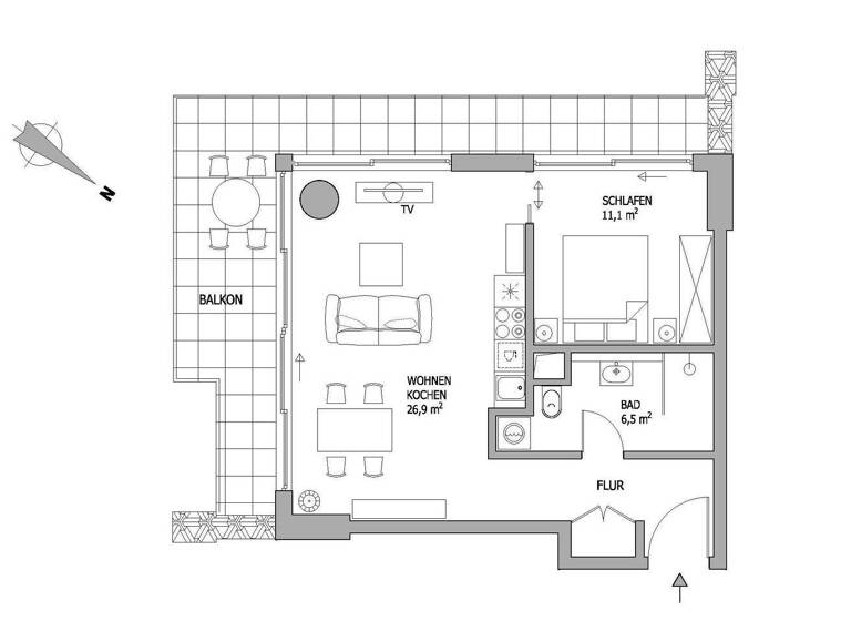 Wohnung zur Miete 2.540 € 2 Zimmer 62 m² 3. Geschoss Gallus Frankfurt am Main 60327