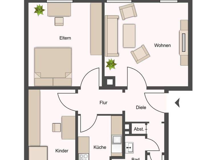 Wohnung zum Kauf 235.000 € 3 Zimmer 58 m² Oßweil Ludwigsburg 71640