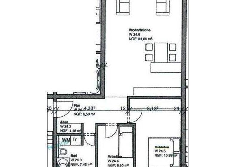 Wohnung zur Miete 1.021 € 3 Zimmer 79,6 m² 1. Geschoss frei ab 01.03.2026 Wiehbergstraße 13 Döhren Hannover 30519