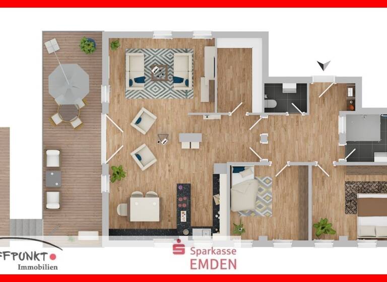 Wohnung zum Kauf 469.000 € 3 Zimmer 118 m²<br/>Wohnfläche ab sofort<br/>Verfügbarkeit Wolthusen Emden 26725