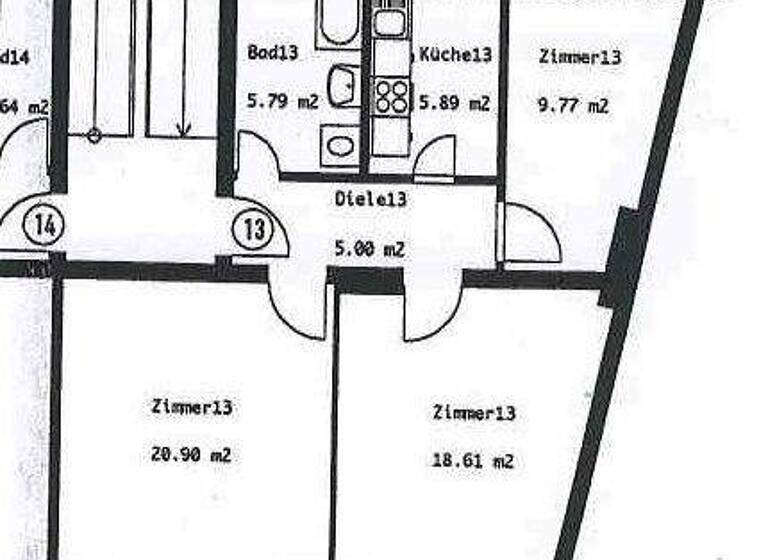 Wohnung zur Miete 460 € 3 Zimmer 66 m² 3. Geschoss Froser Straße 1 Alte Neustadt Magdeburg 39106