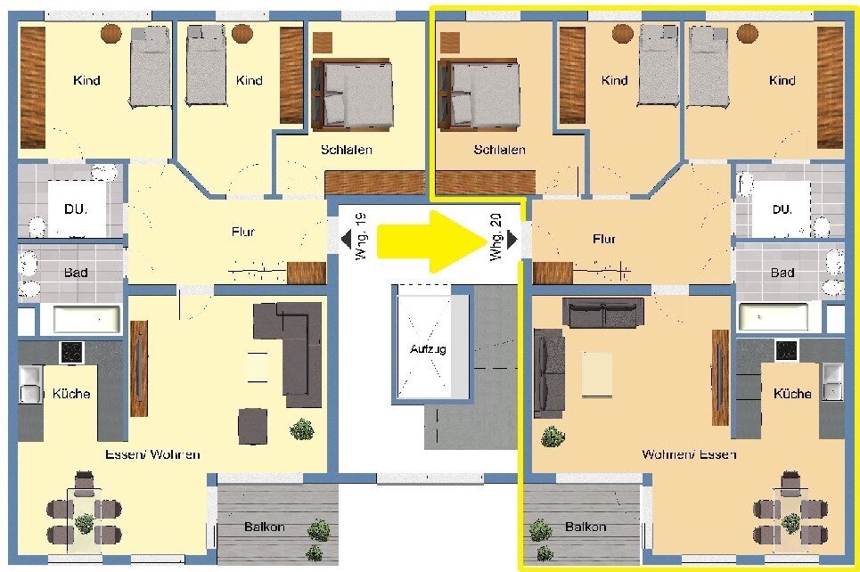 Wohnung zum Kauf provisionsfrei 218.400 € 4 Zimmer 91 m²<br/>Wohnfläche 2.<br/>Geschoss Clausen Wuppertal 42283