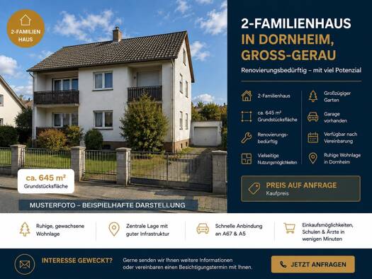 Haus zum Kauf 550.000 € 6 Zimmer 645 m² Grundstück Dornheim Groß-Gerau 64521