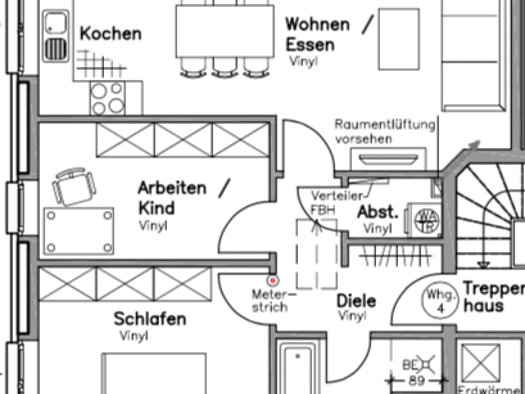 Wohnung zur Miete 650 € 2,5 Zimmer 65 m² Geschoss EG/1 frei ab 01.09.2026 Große Straße 21 A Holdorf Holdorf 49451