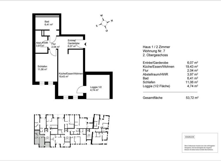 Wohnung zum Kauf - Neubau 316.948 € 2 Zimmer 53,7 m² 2. Geschoss Hofkirchen 94544
