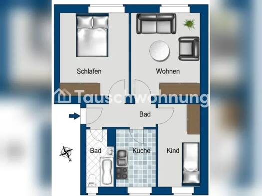 Wohnung zur Miete Tauschwohnung 464 € 2,5 Zimmer 48 m² 2. Geschoss Mariendorf Berlin 12277