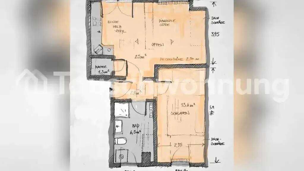 Wohnung zur Miete Tauschwohnung 650 € 2,5 Zimmer 52 m² 3. Geschoss Nippes Köln 50733