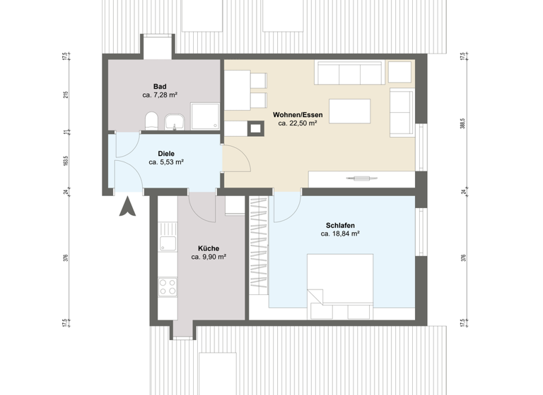 Wohnung zum Kauf 210.000 € 2 Zimmer 62 m² Kirchstraße 1 a Altusried 87452