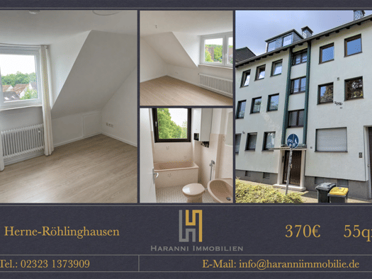 Wohnung zur Miete 440 € 2,5 Zimmer 55 m² Geschoss 3/3 frei ab sofort Röhlinghausen Herne 44651