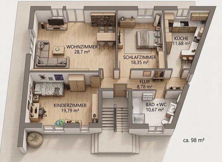 Wohnung zum Kauf 265.000 € 4 Zimmer 100 m² 2. Geschoss Zirndorf 90513