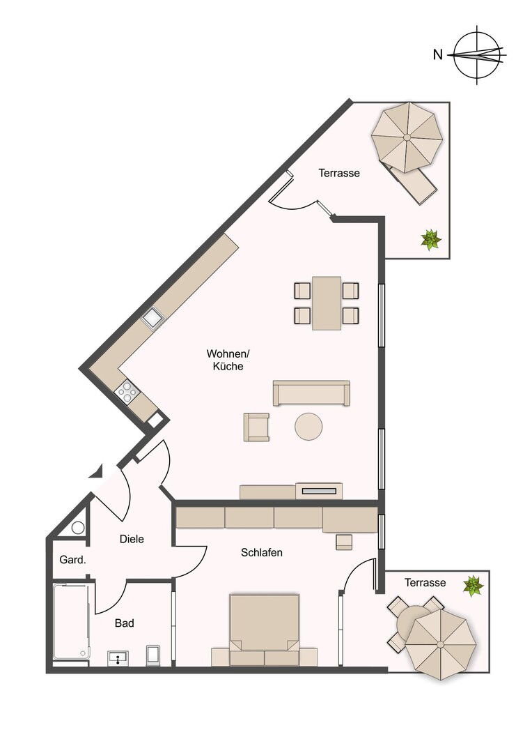 Wohnung zum Kauf provisionsfrei 299.000 € 2 Zimmer 59 m²<br/>Wohnfläche EG<br/>Geschoss Marbach Marbach 71672