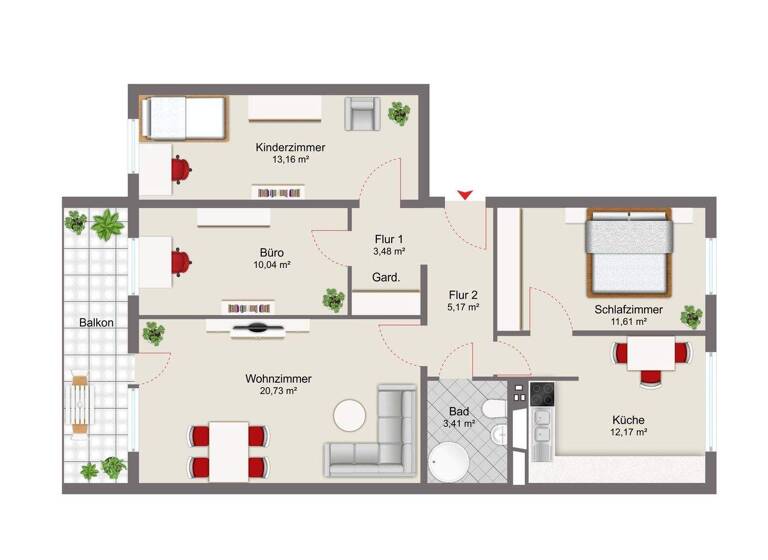 Wohnung zum Kauf 95.000 € 4 Zimmer 83,2 m² Neu Olvenstedt Magdeburg 39130