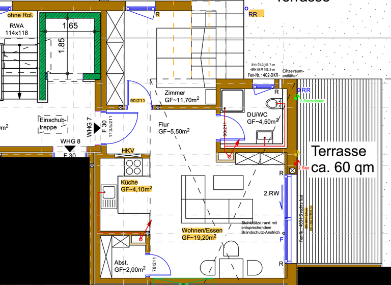 Terrassenwohnung zur Miete 972 € 2 Zimmer 65,2 m² Geschoss 2/3 frei ab 01.07.2026 Butschbacher Straße 16 a Oberkirch 77704