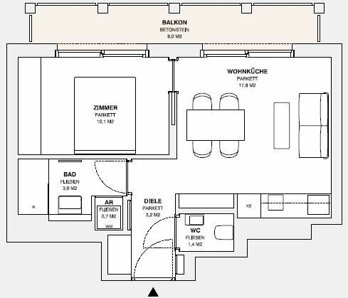 Wohnung zur Miete 740 € 2 Zimmer 37,1 m²<br/>Wohnfläche 2.<br/>Geschoss 01.02.2025<br/>Verfügbarkeit Wien 1120