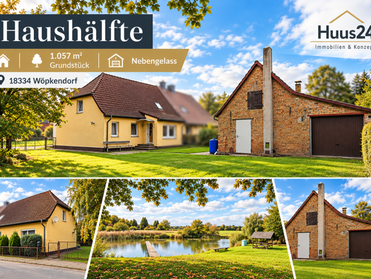 Doppelhaushälfte zum Kauf 149.000 € 5 Zimmer 128 m² 1.057 m² Grundstück frei ab sofort Pflasterstr. 1 Wöpkendorf Dettmannsdorf 18334