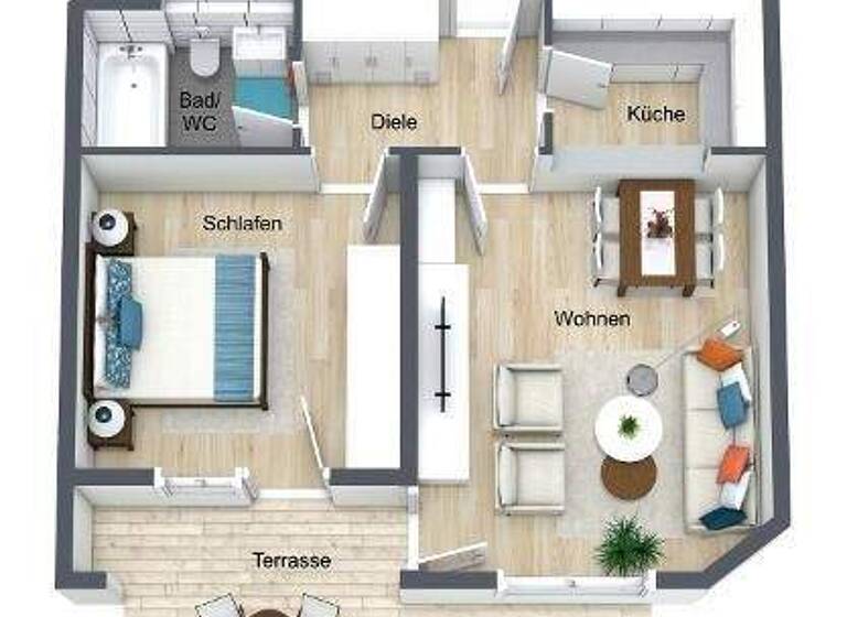 Wohnung zur Miete 1.000 € 2 Zimmer 51 m² Hebbergstraße 00 Plattenhardt Fiderstadt 70794