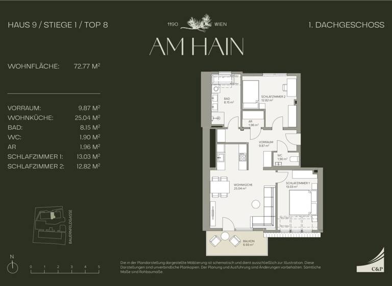 Wohnung zum Kauf - Erstbezug 820.000 € 3 Zimmer 72,8 m² Wien 1190