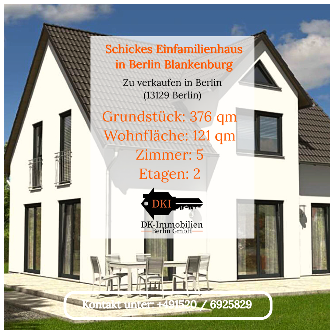 Einfamilienhaus zum Kauf 498.000 € 5 Zimmer 121 m²<br/>Wohnfläche 376 m²<br/>Grundstück ab sofort<br/>Verfügbarkeit Blankenburg Berlin 13129