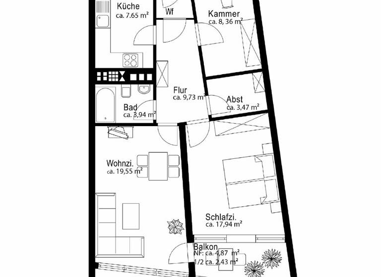 Wohnung zum Kauf 440.000 € 2,5 Zimmer 72,6 m² 8. Geschoss Berg am Laim München 81673