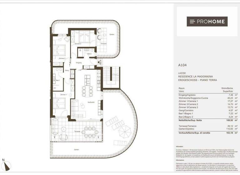 Wohnung zum Kauf 4 Zimmer 108,9 m² Via Mincio Lazise 37017