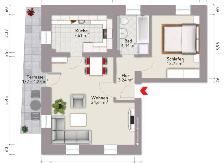 Wohnung zum Kauf 140.000 € 2 Zimmer 56,9 m²<br/>Wohnfläche Lockwitz Dresden 01259