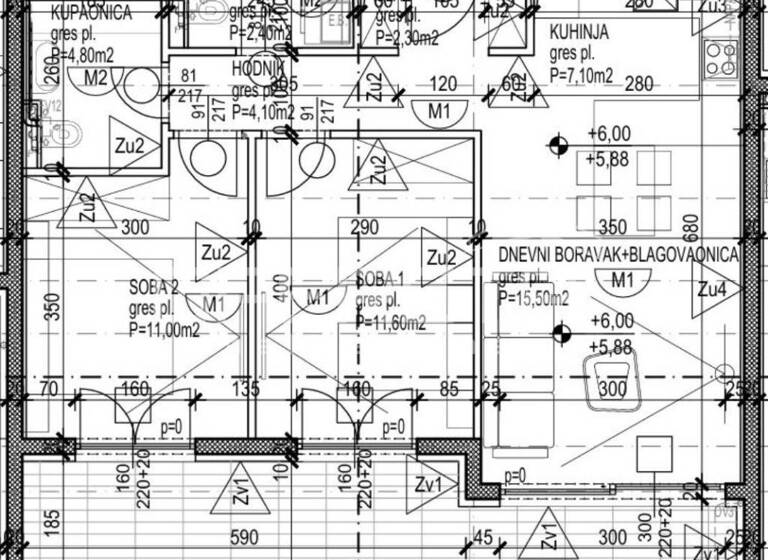 Wohnung zum Kauf 313.789 € 3 Zimmer 79 m² 2. Geschoss Omis