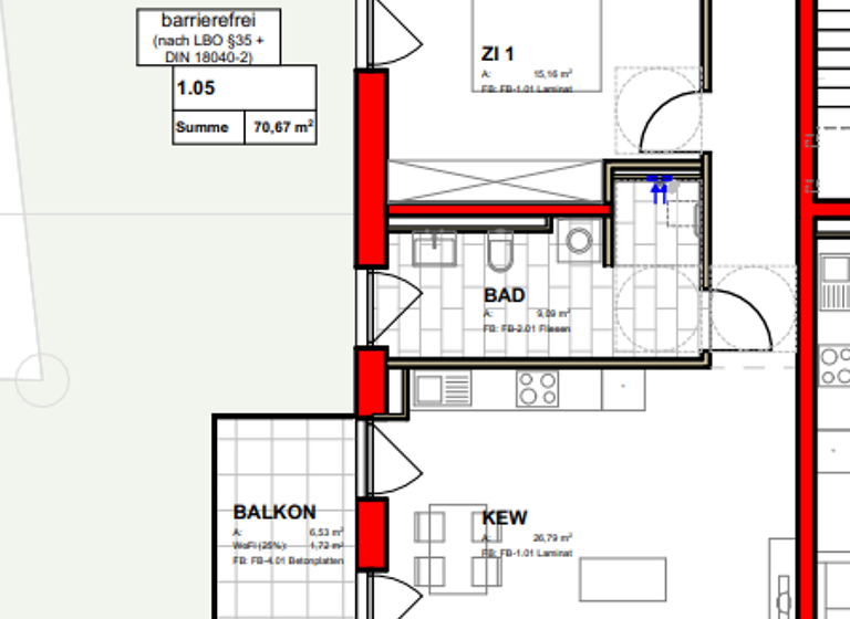 Wohnung zur Miete 1.019 € 2 Zimmer 70,3 m² 1. Geschoss frei ab sofort Bahnhofstraße 48-58 Laichingen 89150