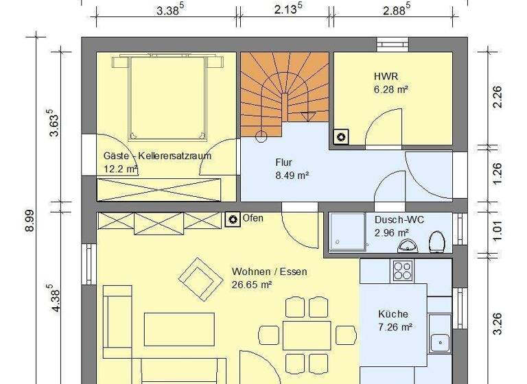 Einfamilienhaus zum Kauf provisionsfrei 305.300 € 5 Zimmer 115 m² 450 m² Grundstück Georg-Pfründt-Straße Flachslanden 91604