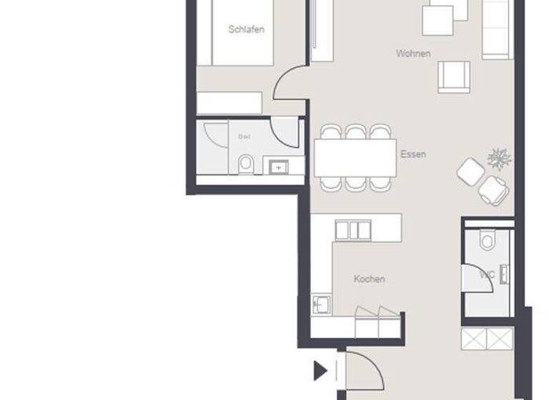 Wohnung zur Miete 2.060 € 2 Zimmer 85,3 m² 4. Geschoss frei ab sofort Mitte Stuttgart 70174
