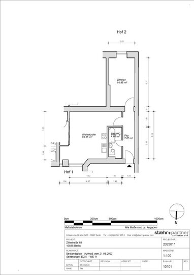 Wohnung zum Kauf provisionsfrei 259.000 € 2 Zimmer 52,7 m² EG Zillestraße 69 Charlottenburg Berlin 10585