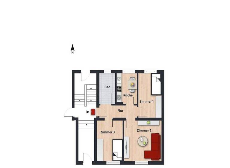 Wohnung zur Miete nur mit Wohnberechtigungsschein 343 € 3 Zimmer 51,5 m² EG frei ab sofort Siemensstr. 23 Innenstadt Wolfsburg 38440