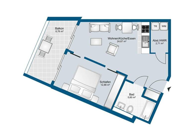 Wohnung zum Kauf provisionsfrei 256.500 € 2 Zimmer 50,3 m² 2. Geschoss Darme Lingen 49808