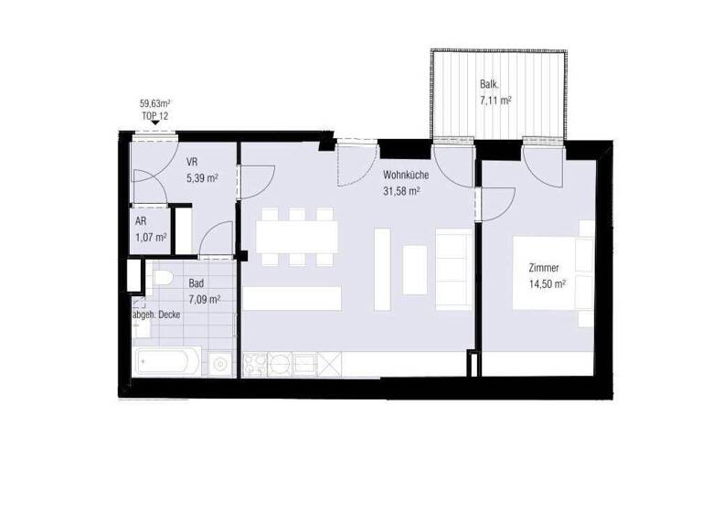 Wohnung zum Kauf - Erstbezug 649.300 € 2 Zimmer 60 m² 3. Geschoss Wien 1060