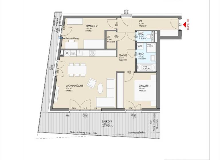 Wohnung zum Kauf - Erstbezug 420.000 € 3 Zimmer 80,3 m² 2. Geschoss Kohldorfer Straße 96 St. Martin Klagenfurt am Wörthersee 9020