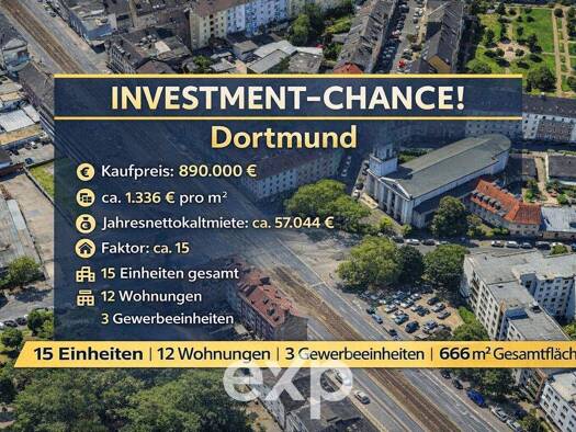 Mehrfamilienhaus zum Kauf 890.000 € 33 Zimmer 666 m² 395 m² Grundstück Mitte Dortmund 44145