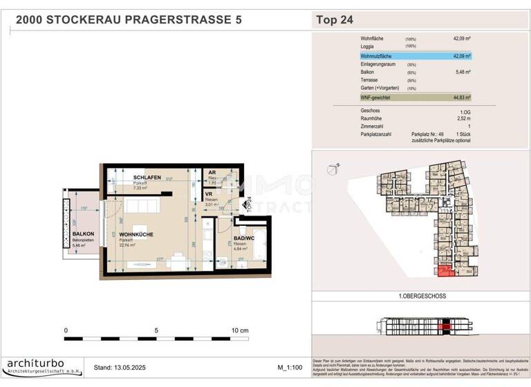 Wohnung zum Kauf 209.804 € 2 Zimmer 1. Geschoss Stockerau 2000