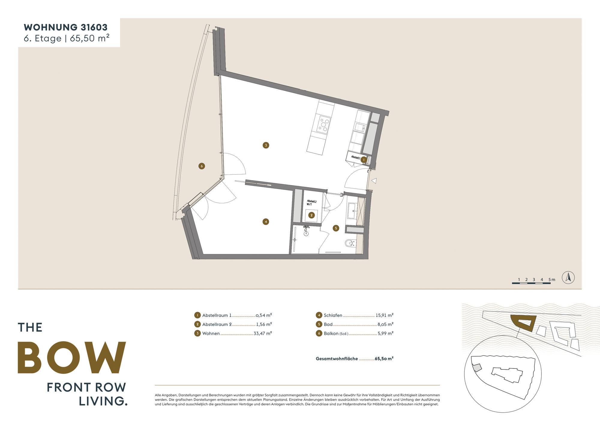 Studio zur Miete 2.080 € 2 Zimmer 65,5 m²<br/>Wohnfläche 6.<br/>Geschoss HafenCity Hamburg, Hafencity 20457