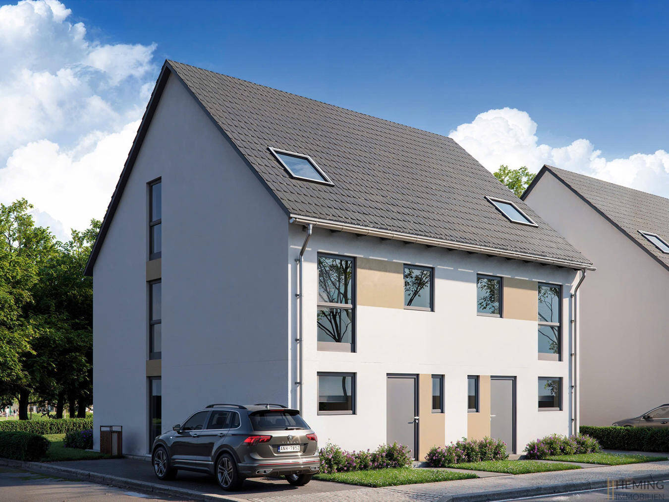 Immobilie in Wallertheim - HEMING-IMMOBILIEN -  Modernes Wohnen in Rheinhessen: Neubau-Doppelhaushälfte mit Wärmepumpe in Wallertheim - Bild 1