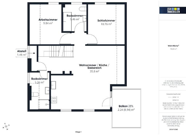 Wohnung zum Kauf 349.000 € 2 Zimmer 75,7 m² 2. Geschoss Stade 21680