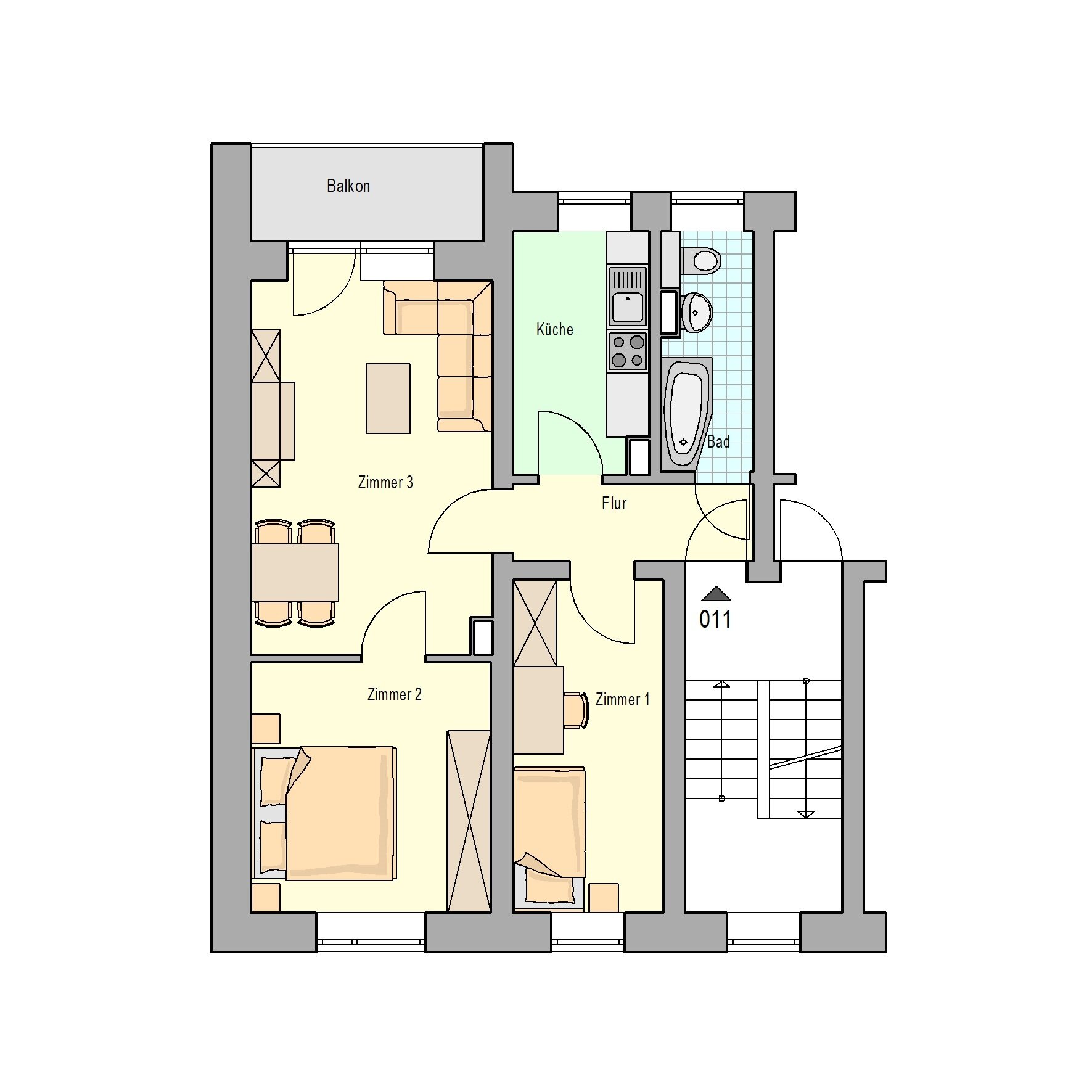 Wohnung zur Miete 320 € 3 Zimmer 55 m²<br/>Wohnfläche 1.<br/>Geschoss ab sofort<br/>Verfügbarkeit Promenade 45 Oschatz Oschatz 04758