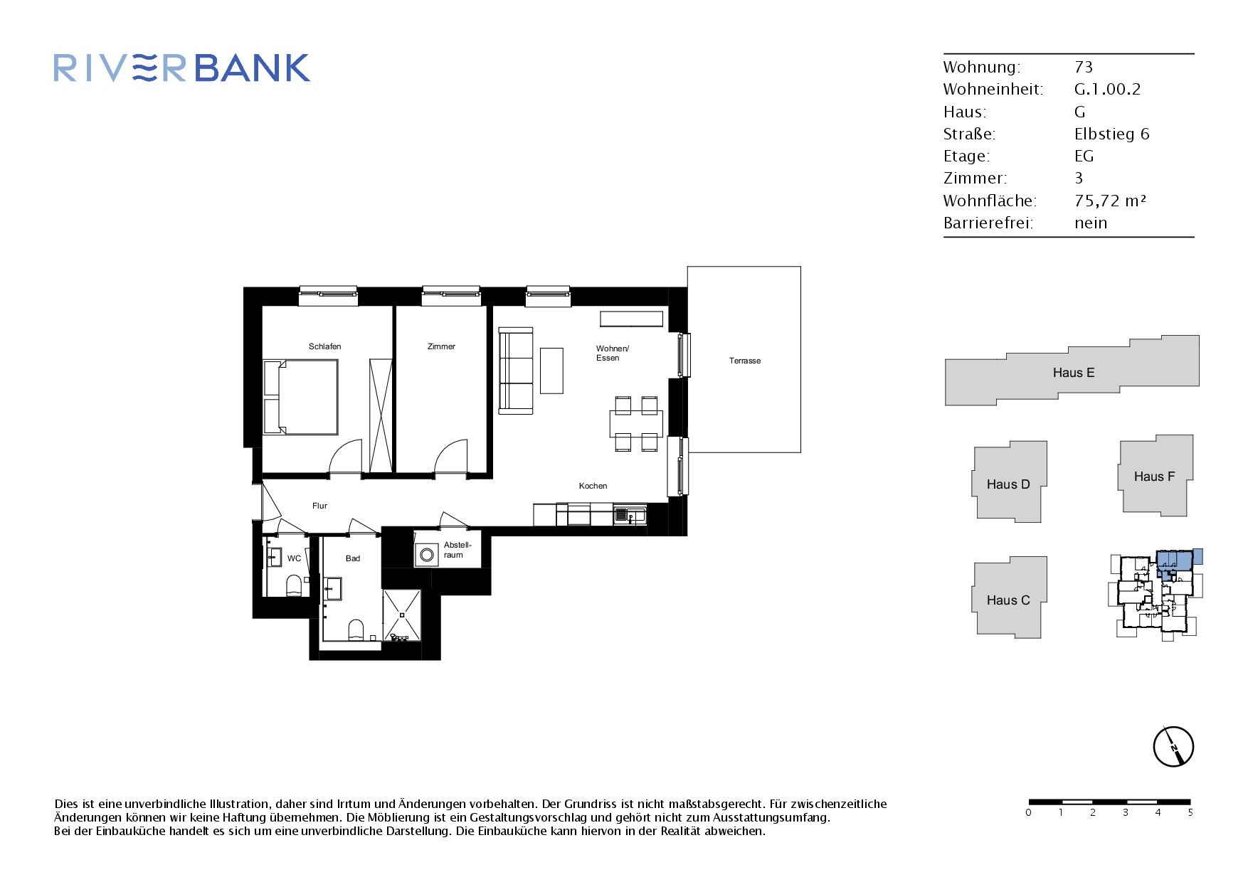 Wohnung zur Miete 1.080 € 3 Zimmer 75,7 m²<br/>Wohnfläche EG<br/>Geschoss 01.02.2025<br/>Verfügbarkeit Elbstieg 6 Düneberg - Süd, Bez. 4 Geesthacht 21502