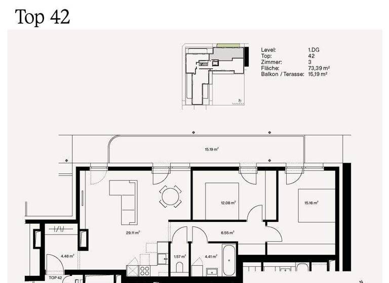Wohnung zum Kauf - Erstbezug 540.000 € 3 Zimmer 73,4 m² 1. Geschoss Wien 1230
