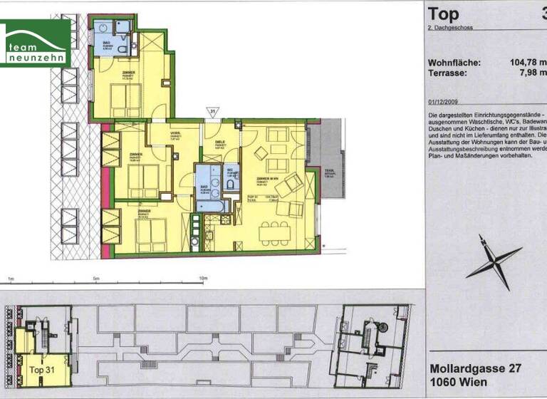 Wohnung zur Miete 2.214 € 4 Zimmer 104,8 m² Mollardgasse 27 Wien 1060