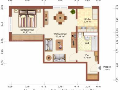 Wohnung zur Miete 350 € 2 Zimmer 47,1 m² 6. Geschoss Spiegelsdorfer Wende 8 Schönwalde I Greifswald 17491
